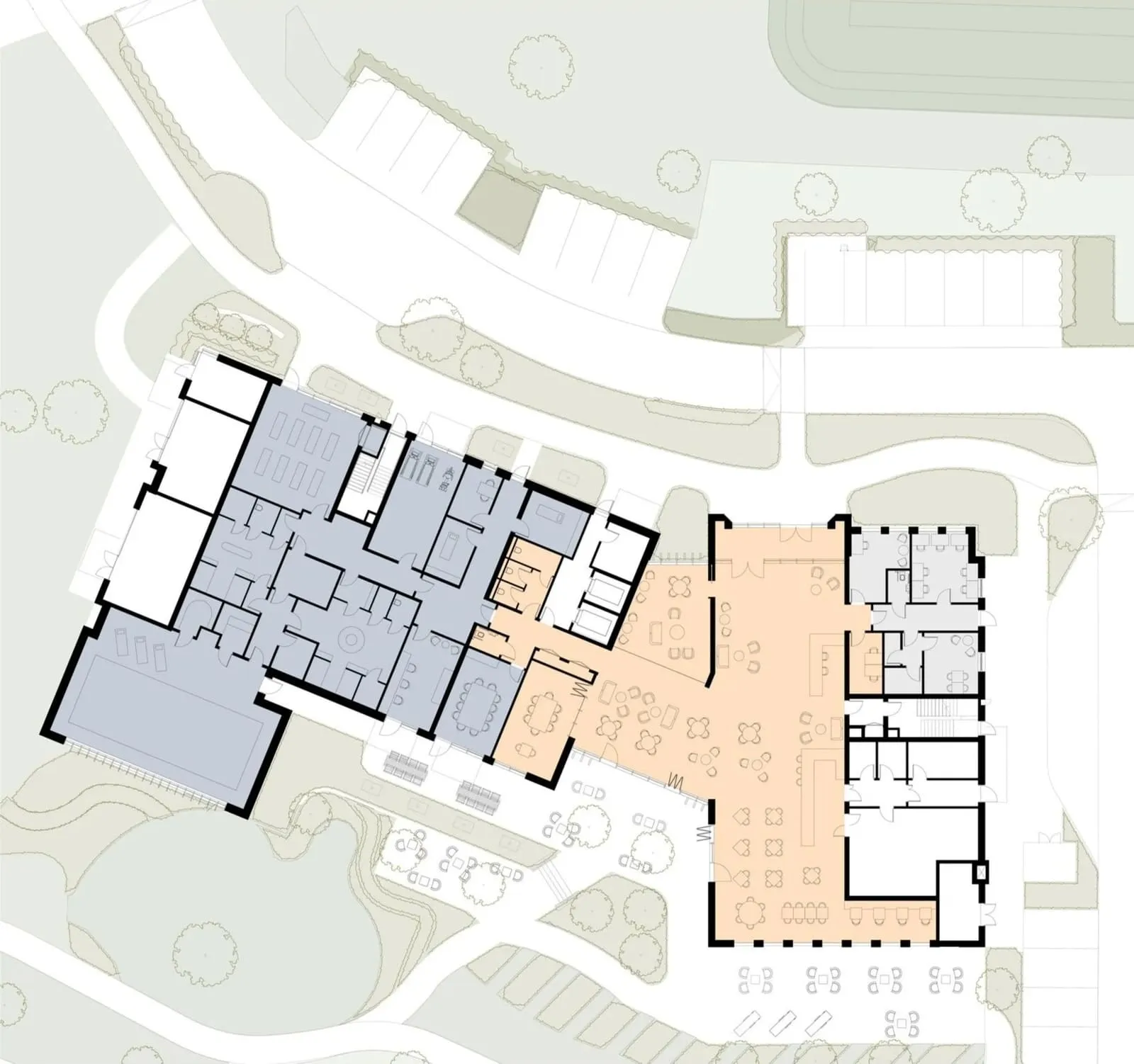 Central facilities building — ground floor plan