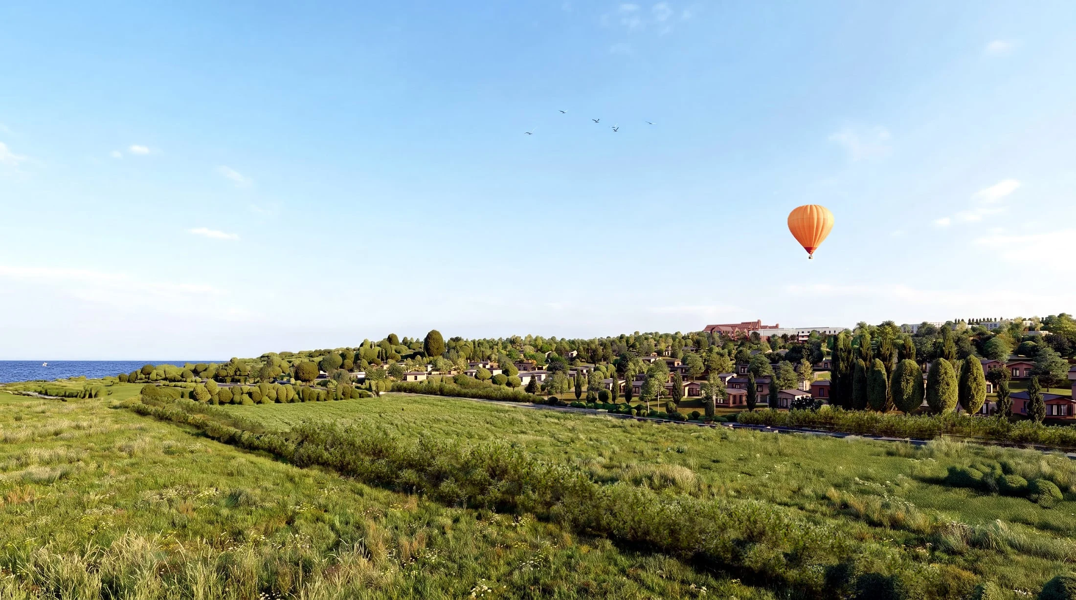 Kinford, a new hill-top village on the Isle of Sheppey coast