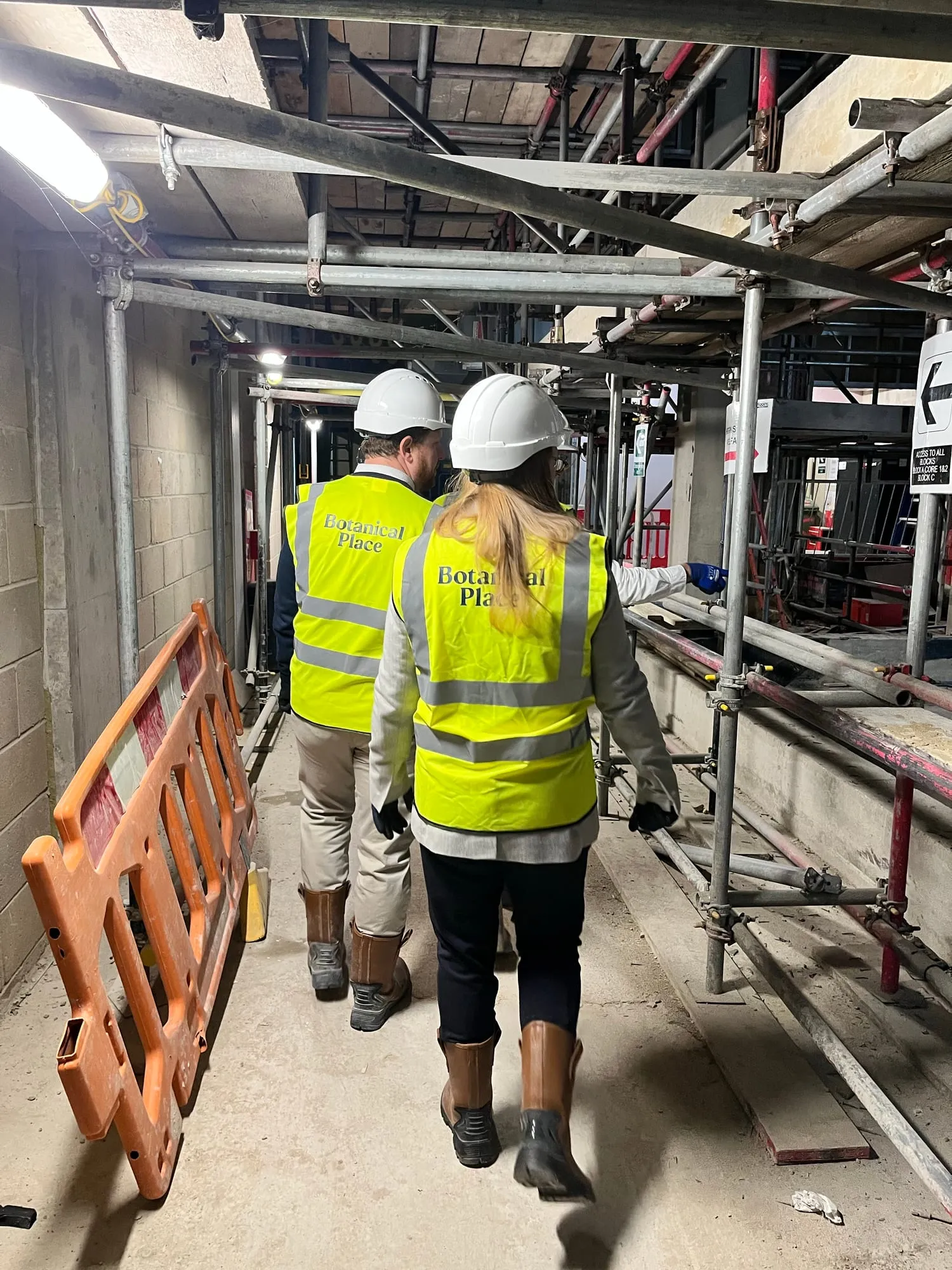 Walking a building under construction