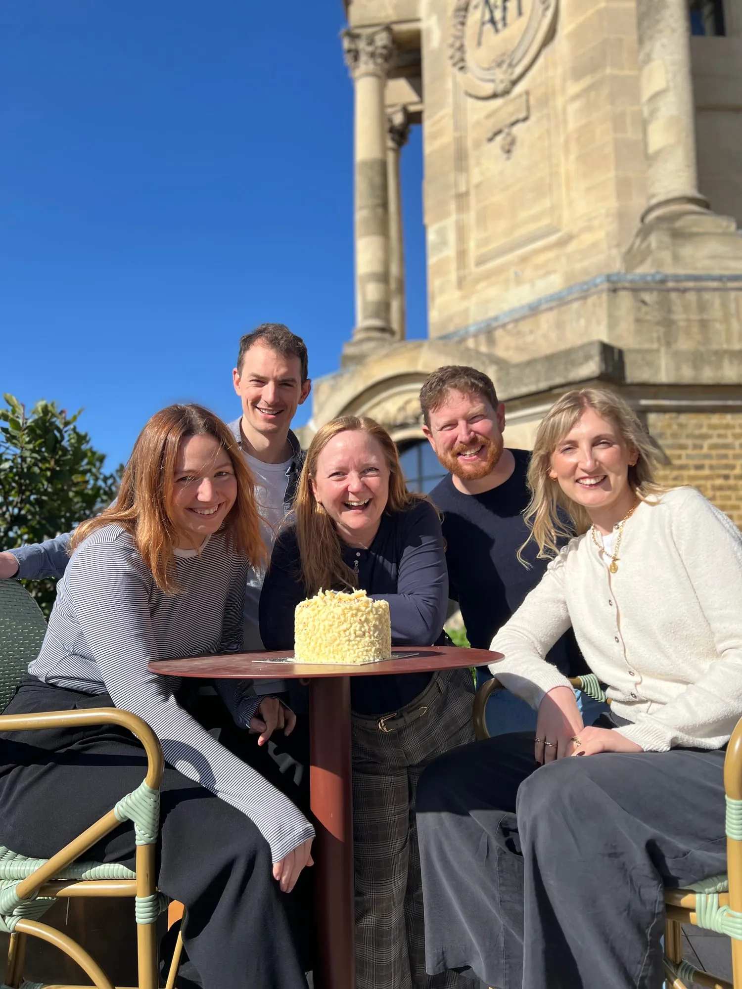 Celebrating together with cake