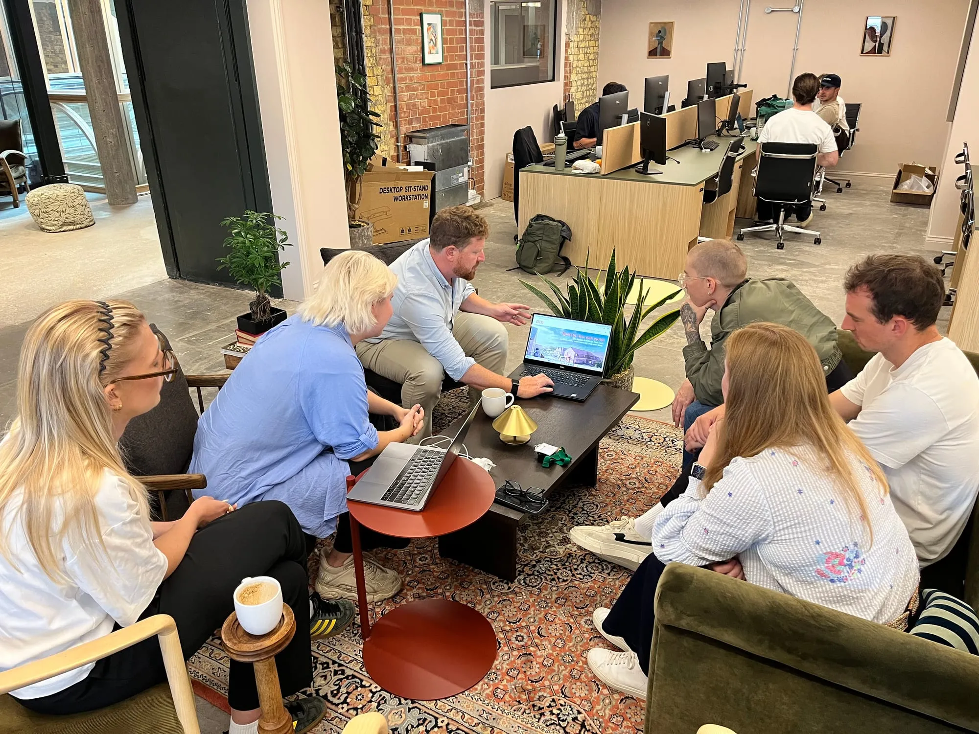 A design review in the studio